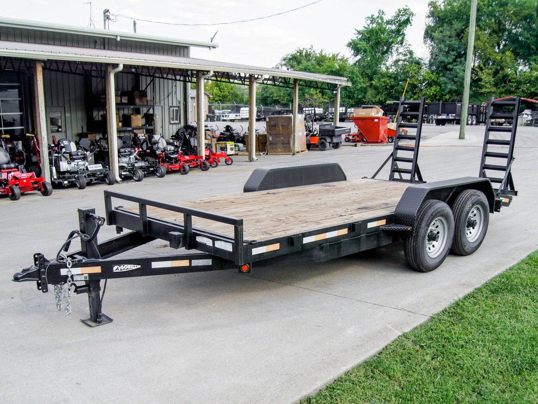 7x16 Equipment Trailer (2) 7K Axles with Standup Ramps