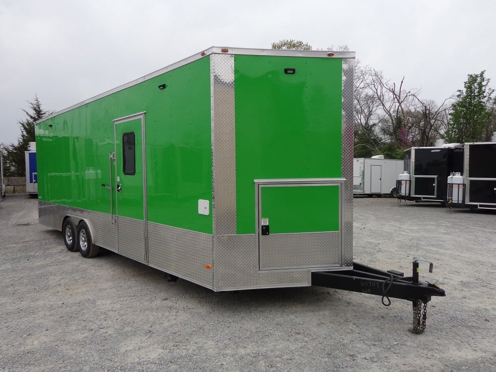 8.5' x 24' Lime Green Concession Food Trailer