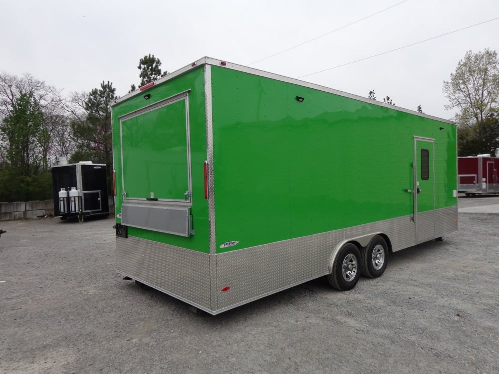 8.5' x 24' Lime Green Concession Food Trailer