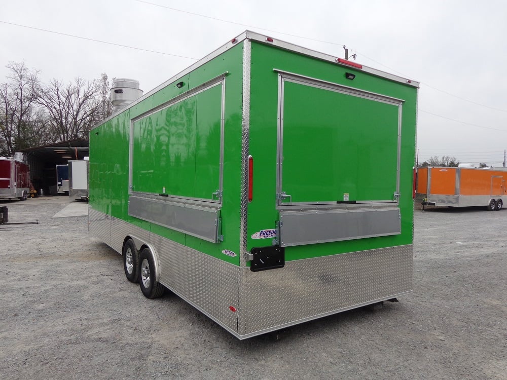 8.5' x 24' Lime Green Concession Food Trailer