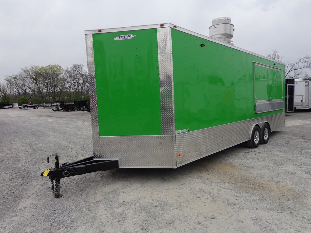 8.5' x 24' Lime Green Concession Food Trailer