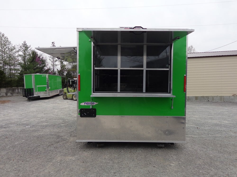 8.5' x 24' Lime Green Concession Food Trailer