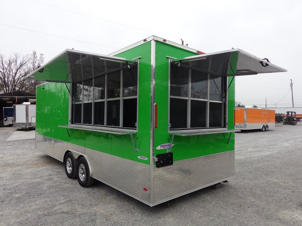 8.5' x 24' Lime Green Concession Food Trailer