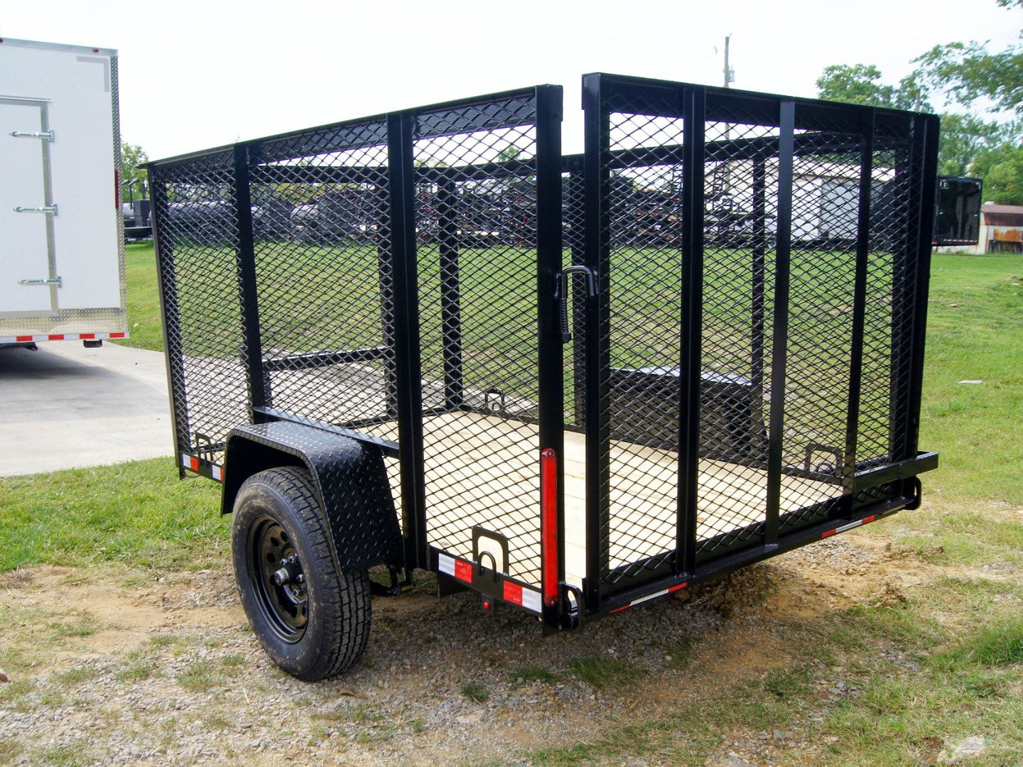 5x8 Straight Deck Utility Trailer with 4ft Mesh Side 3500lb Axle