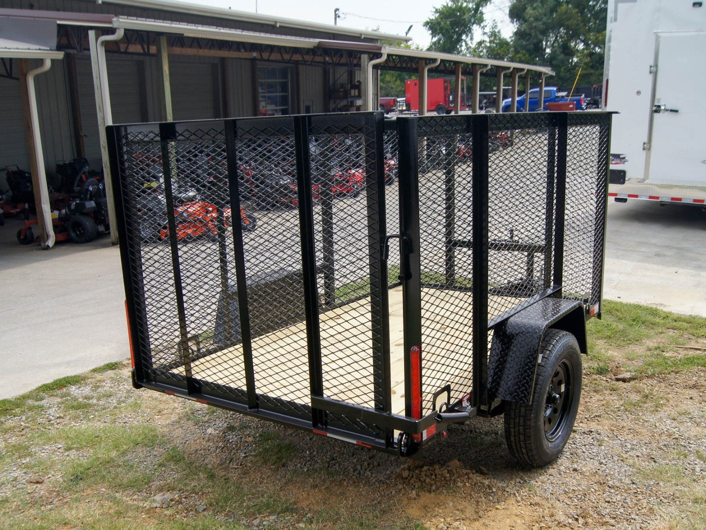 5x8 Straight Deck Utility Trailer with 4ft Mesh Side 3500lb Axle