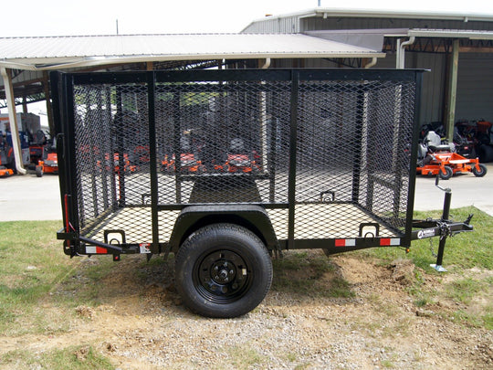 5x8 Straight Deck Utility Trailer with 4ft Mesh Side 3500lb Axle