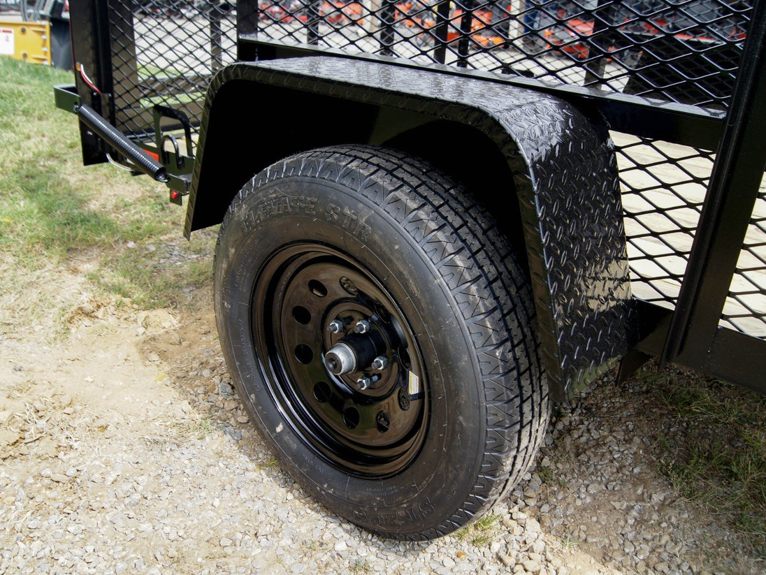 5x8 Straight Deck Utility Trailer with 4ft Mesh Side 3500lb Axle