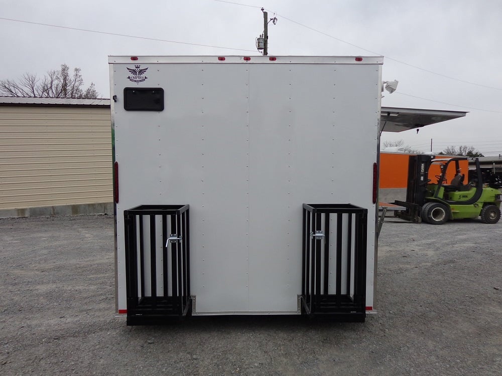 8.5' x 18' White Double Window Concession Food Trailer