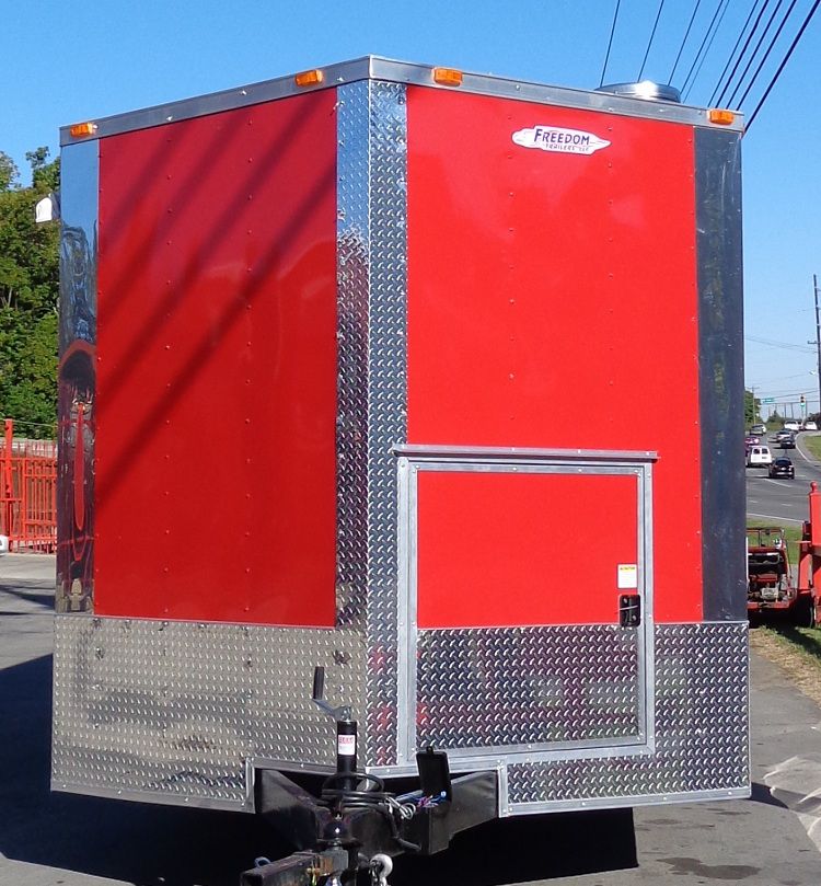 Concession Trailer 8.5'x20' BBQ Smoker Catering Event (Red)