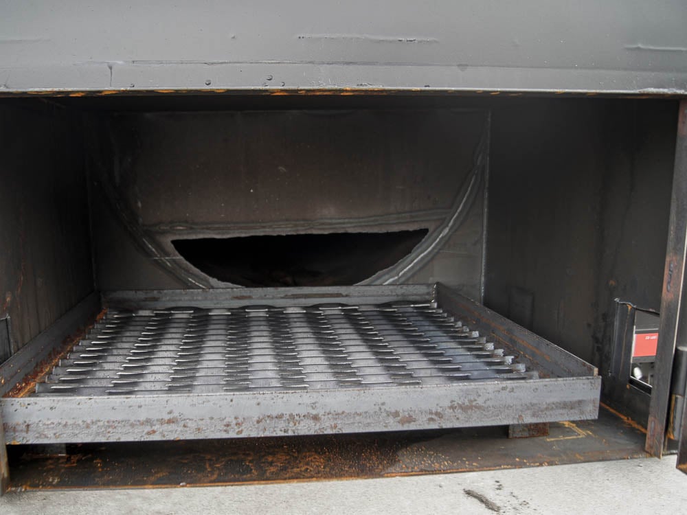 Smoker Trailer Wood 59" x 29" Charcoal Pit Wood Cage BBQ Cooker Front Angle