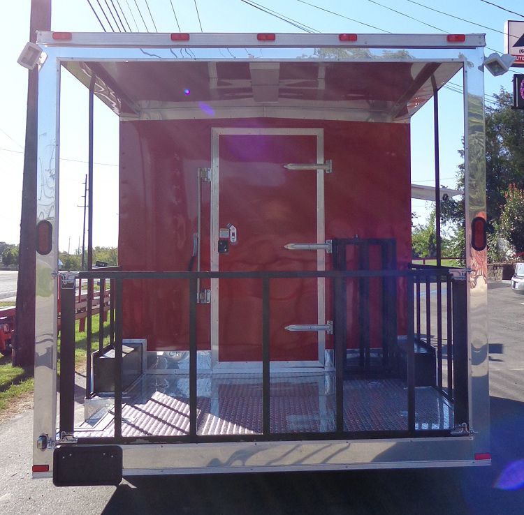 Concession Trailer 8.5'x20' BBQ Smoker Catering Event (Red)