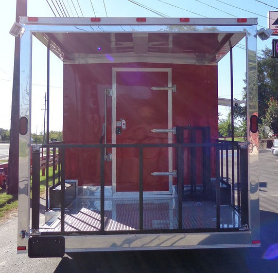 Concession Trailer 8.5'x20' BBQ Smoker Catering Event (Red)