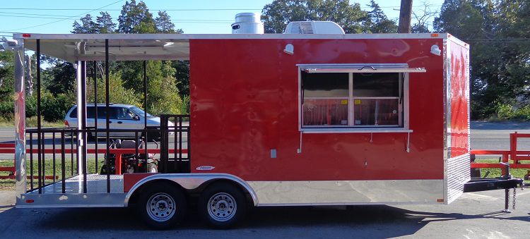 Concession Trailer 8.5'x20' BBQ Smoker Catering Event (Red)