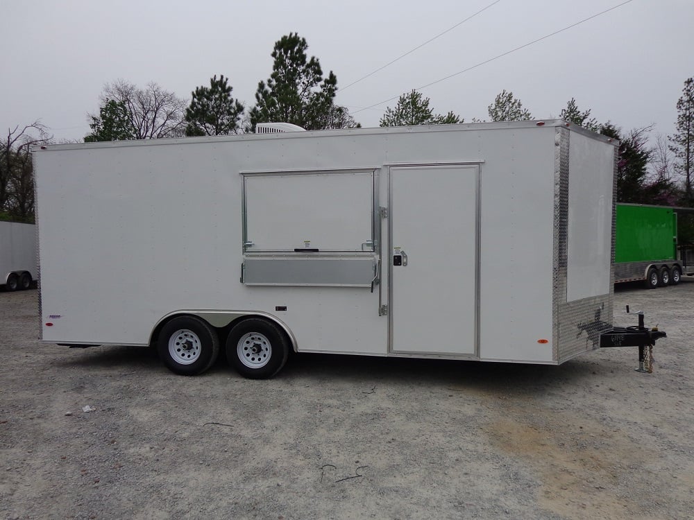 White 8.5x20 Food Catering Concession Food Trailer