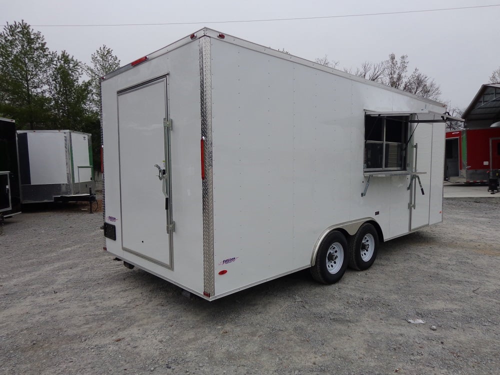 White 8.5x20 Food Catering Concession Food Trailer