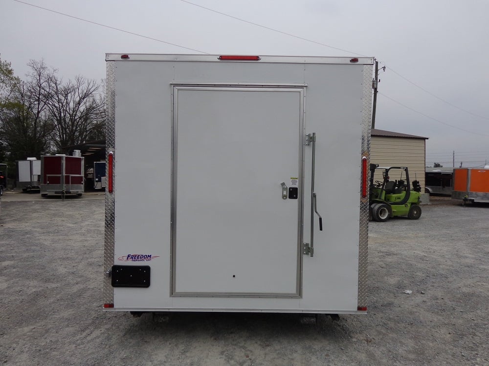 White 8.5x20 Food Catering Concession Food Trailer