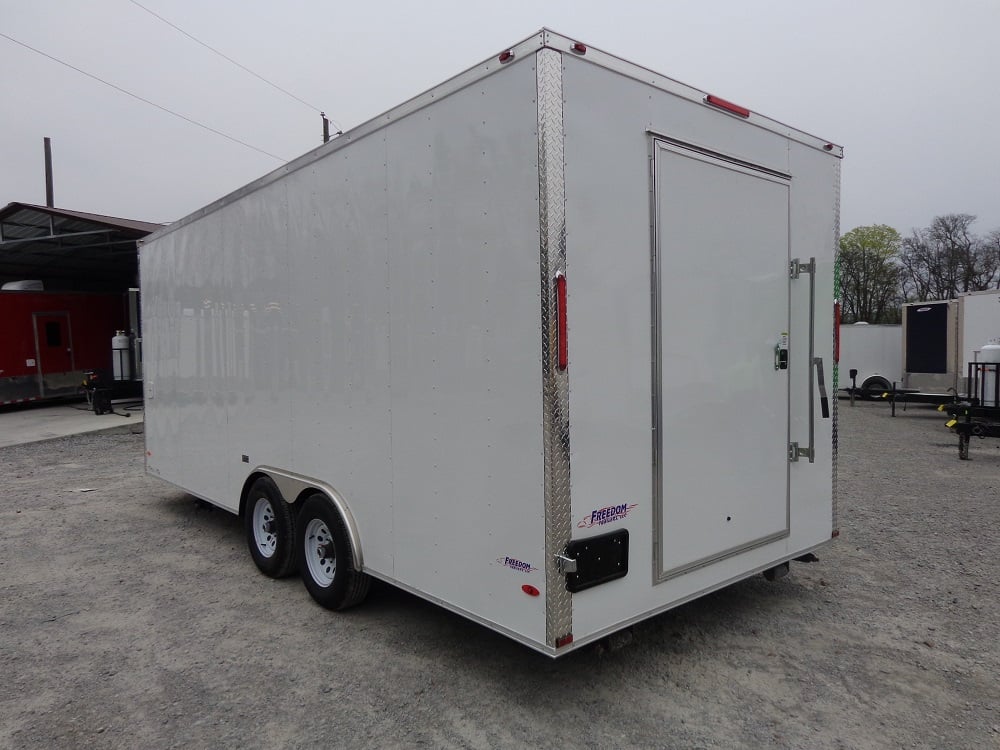 White 8.5x20 Food Catering Concession Food Trailer