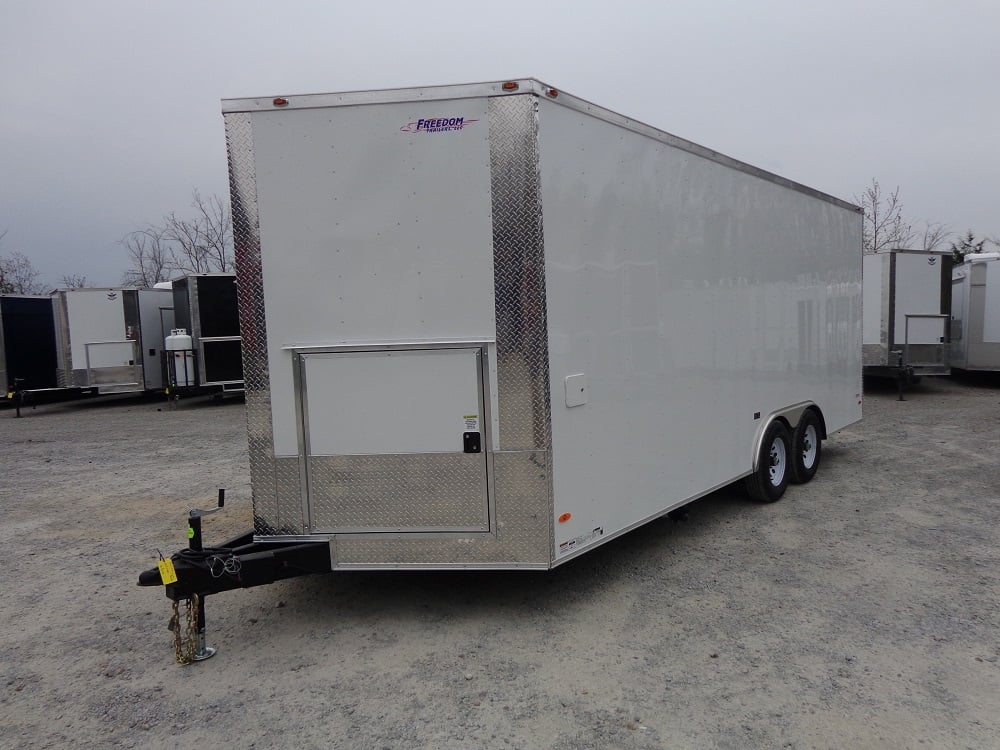 White 8.5x20 Food Catering Concession Food Trailer