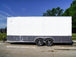 7x20 Enclosed Trailer White - Silver ATP Barn Door (2) 3500lb Axles