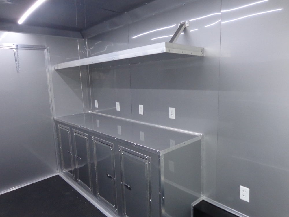 White 8.5x20 Food Catering Concession Food Trailer