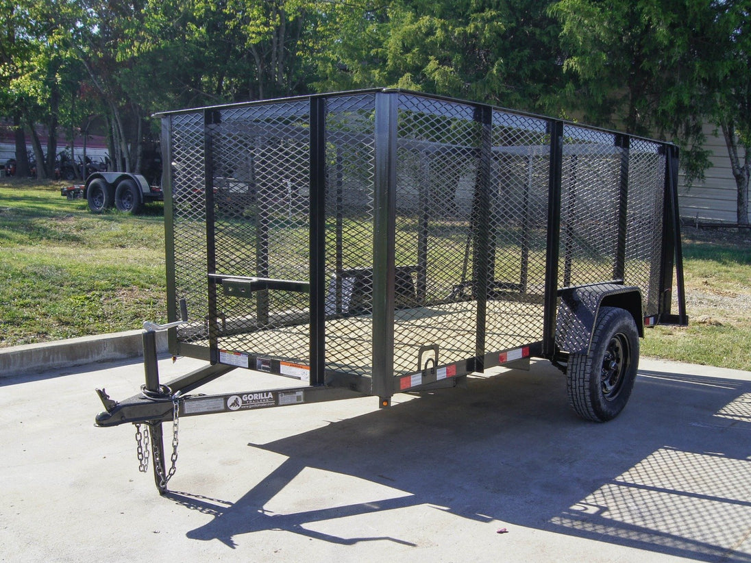 5x10 Straight Deck Utility Trailer 4ft Mesh Sides 3500lb