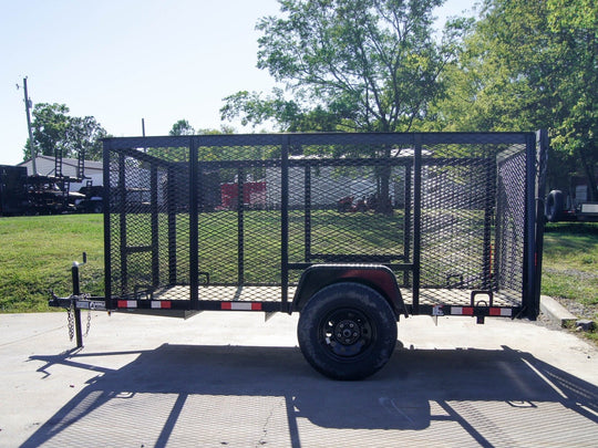 5x10 Straight Deck Utility Trailer 4ft Mesh Sides 3500lb