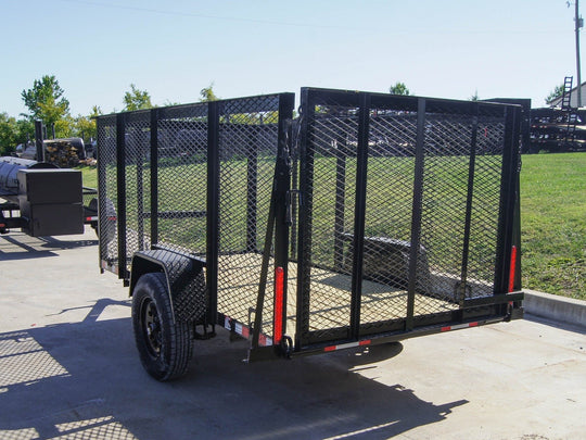 5x10 Straight Deck Utility Trailer 4ft Mesh Sides 3500lb