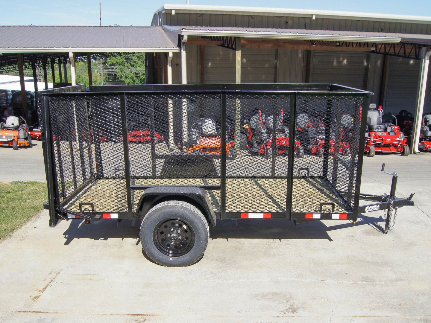 5x10 Straight Deck Utility Trailer 4ft Mesh Sides 3500lb