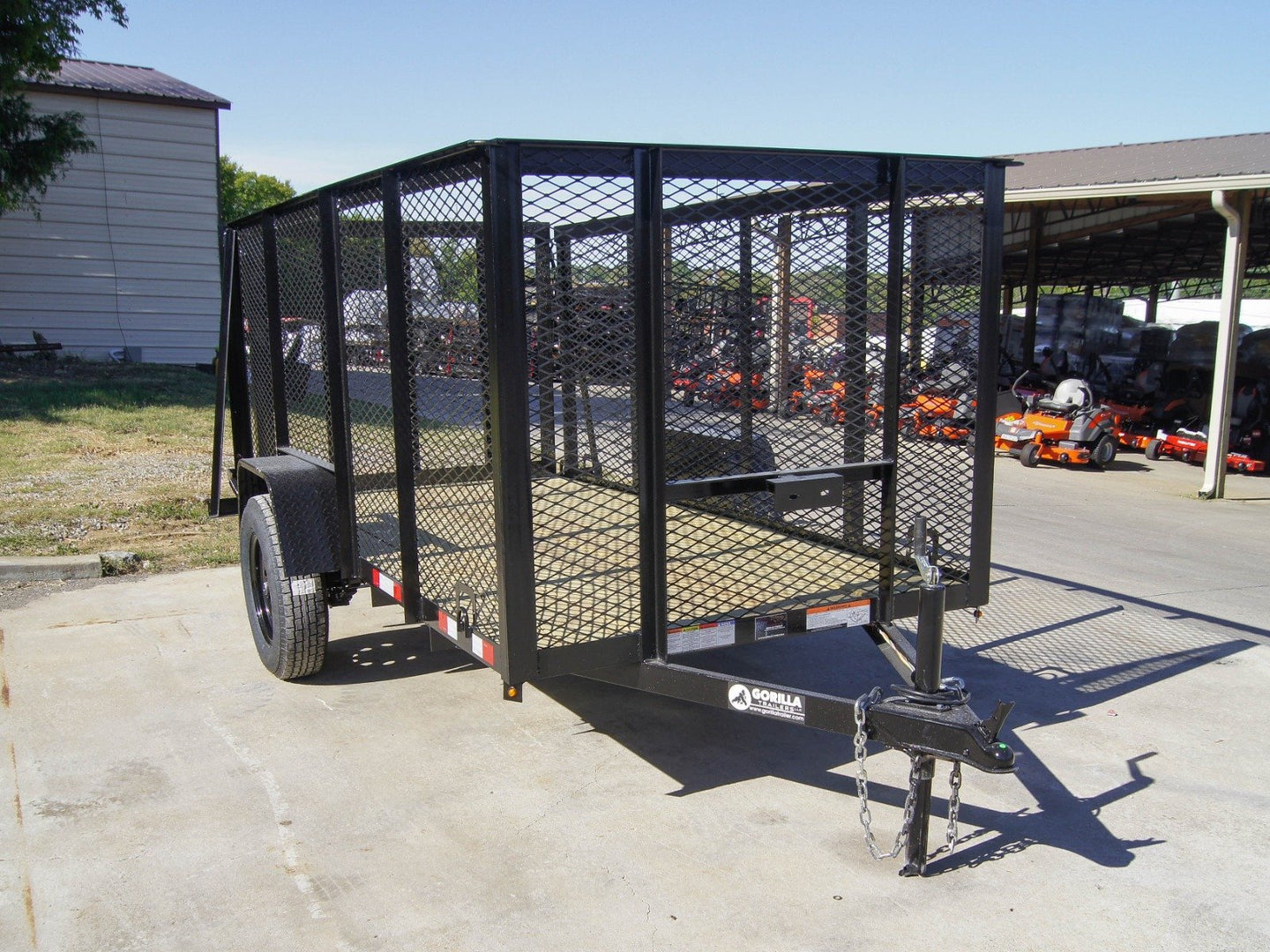 5x10 Straight Deck Utility Trailer 4ft Mesh Sides 3500lb