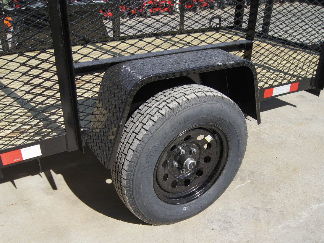 5x10 Straight Deck Utility Trailer 4ft Mesh Sides 3500lb