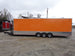 8.5' x 30' Orange Flat Nose Concession Food Trailer