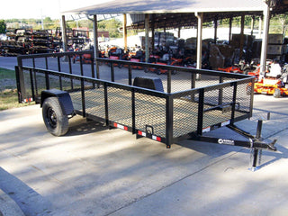 6.4x14 Dovetail Utility Trailer with 2ft Mesh Sides 3,500lb Axle - SLE Equipment - 1