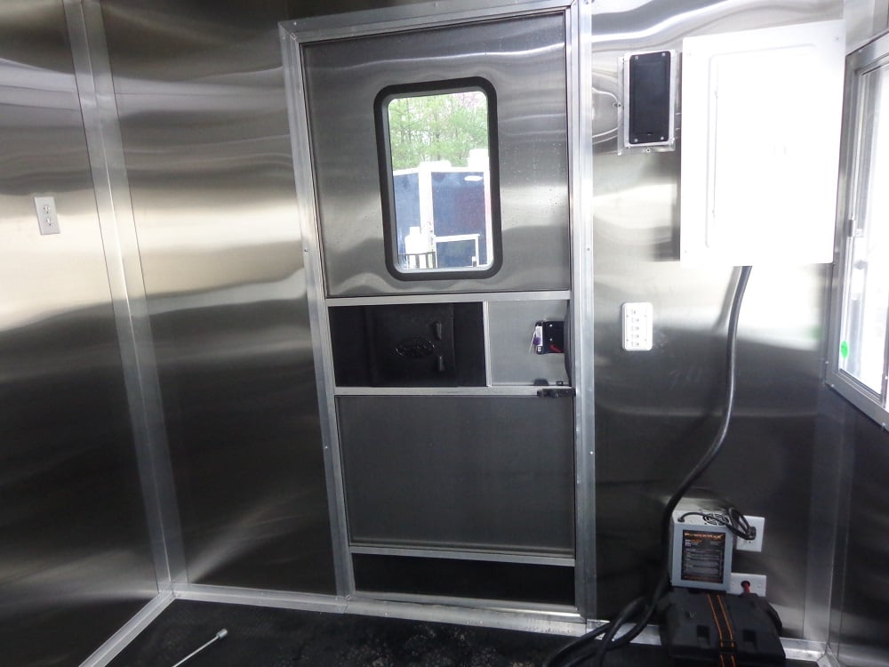 8.5' x 30' Orange Flat Nose Concession Food Trailer