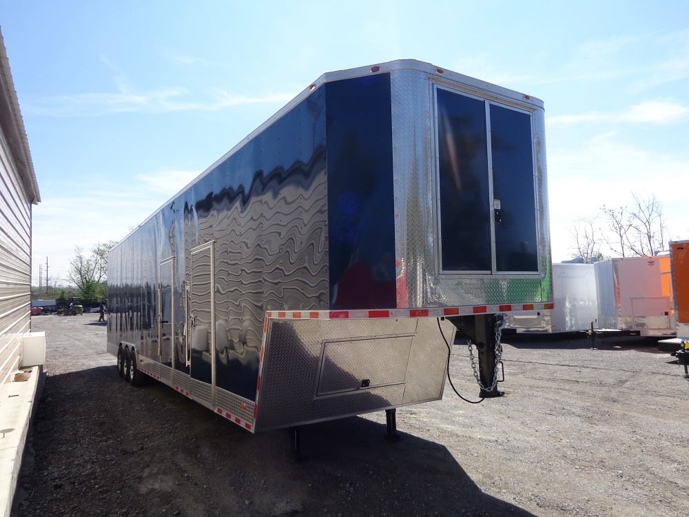 Indigo Blue 8.5x45 Enclosed Gooseneck Trailer