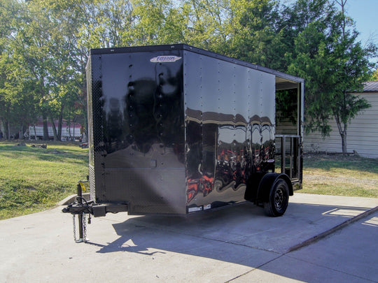 7x12 Black Concession Porch Trailer Food Serving Merchandising