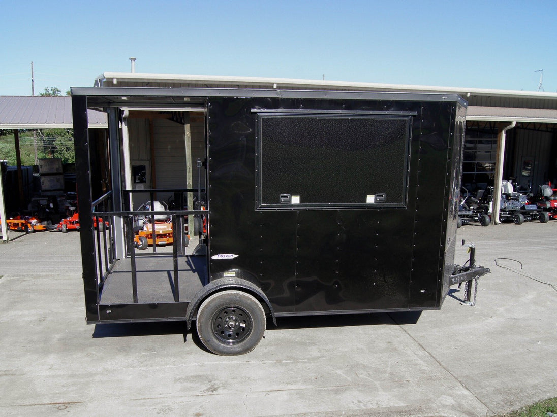 7x12 Black Concession Porch Trailer Food Serving Merchandising