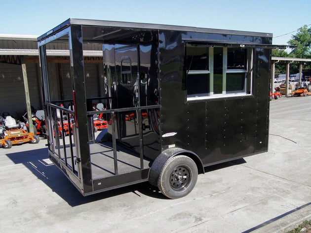 7x12 Black Concession Porch Trailer Food Serving Merchandising