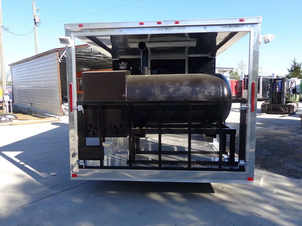 8.5' x 20' Black Porch Style Concession Food Trailer