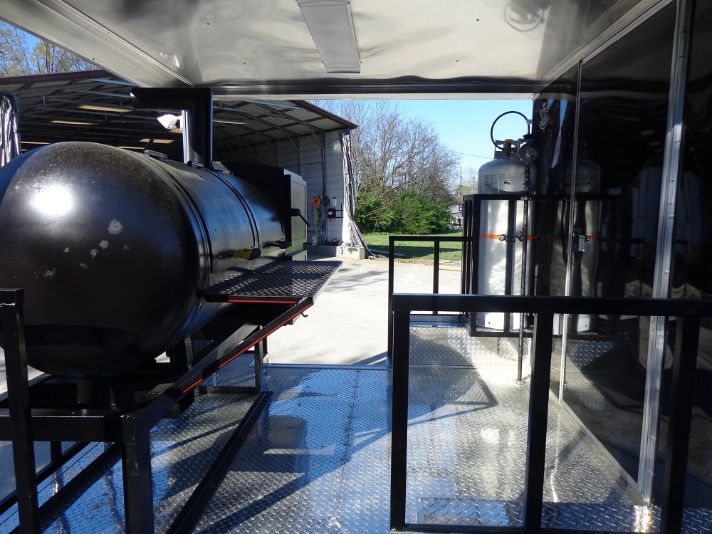 8.5' x 20' Black Porch Style Concession Food Trailer