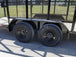 7x16 Tandem Straight Deck Utility Trailer with 6ft Mesh Sides and Ladder Racks