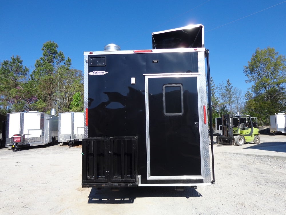 8.5' x 22' Black Flat Nose Concession Trailer