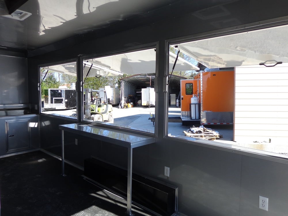 8.5' x 22' Black Flat Nose Concession Trailer