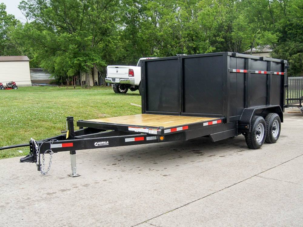 7x16 Hybrid Dump Trailer with 4-ft Sides (2) 6K Axles and Deck