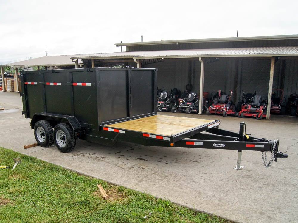 7x16 Hybrid Dump Trailer with 4-ft Sides (2) 6K Axles and Deck