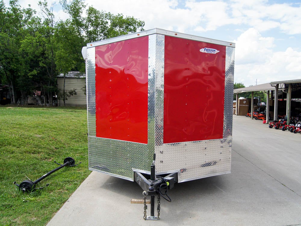 Custom Red 8.5x24 Enclosed Trailer (2) 5200lb Axles Diamond Plate Floor