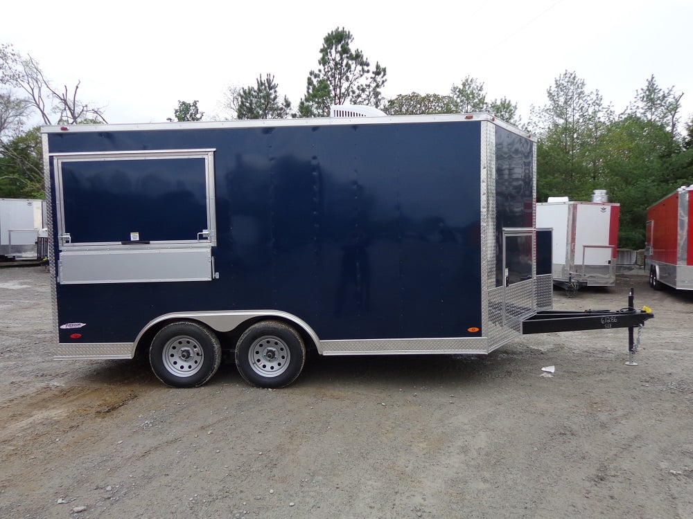 8.5' x 14' Enclosed Indigo Blue Concession Food Trailer