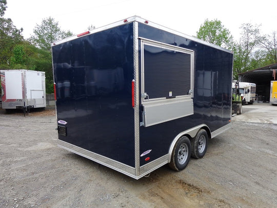 8.5' x 14' Enclosed Indigo Blue Concession Food Trailer