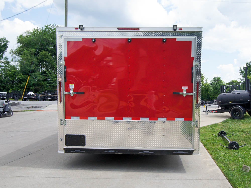 Custom Red 8.5x24 Enclosed Trailer (2) 5200lb Axles Diamond Plate Floor