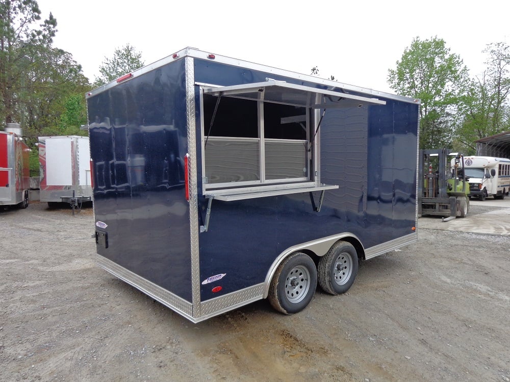 8.5' x 14' Enclosed Indigo Blue Concession Food Trailer