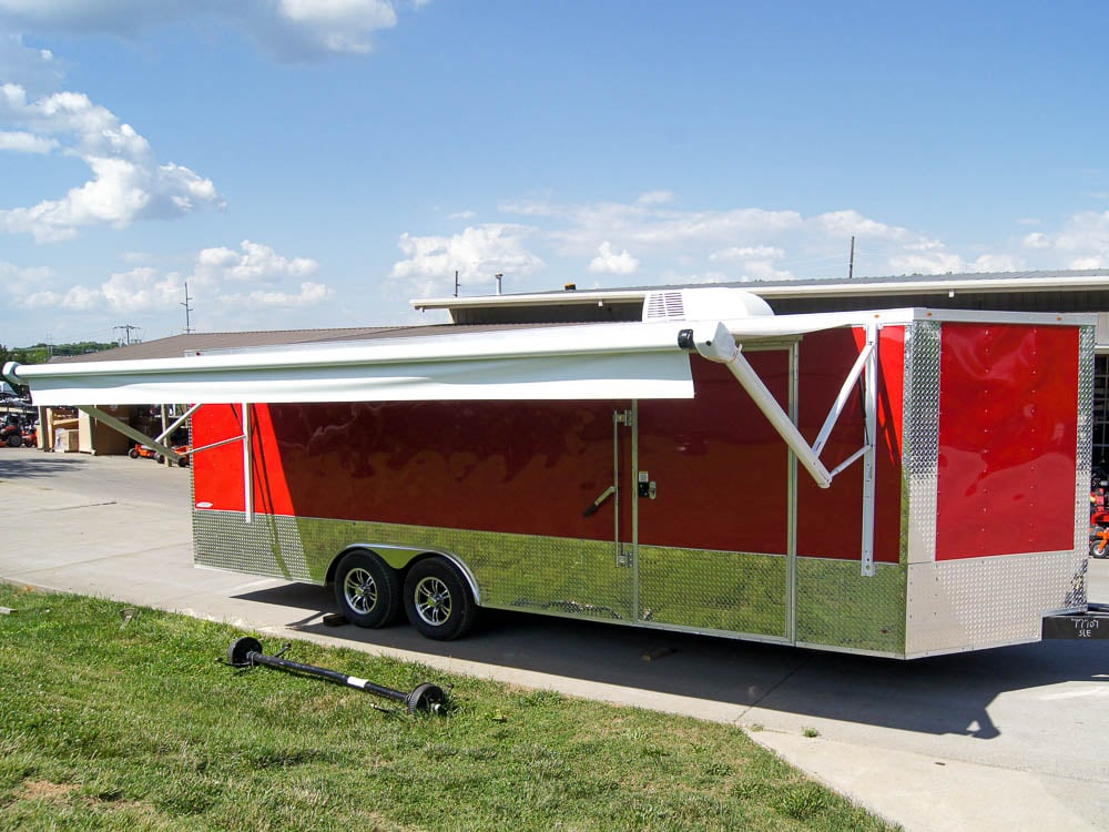 Custom Red 8.5x24 Enclosed Trailer (2) 5200lb Axles Diamond Plate Floor